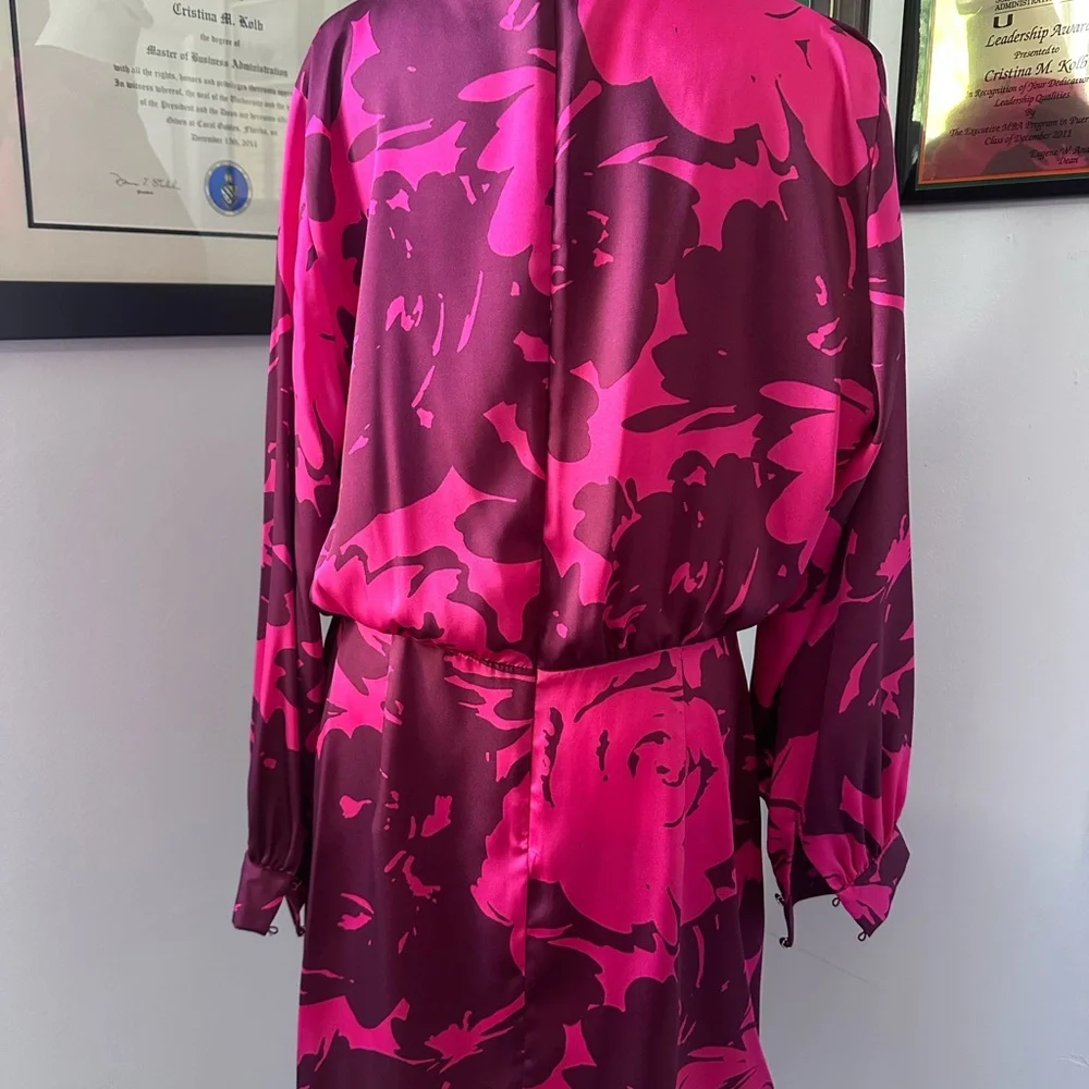 ZARA JUST 30! silky purple and pink dress.  Dress it down and up. - Picture 6 of 8